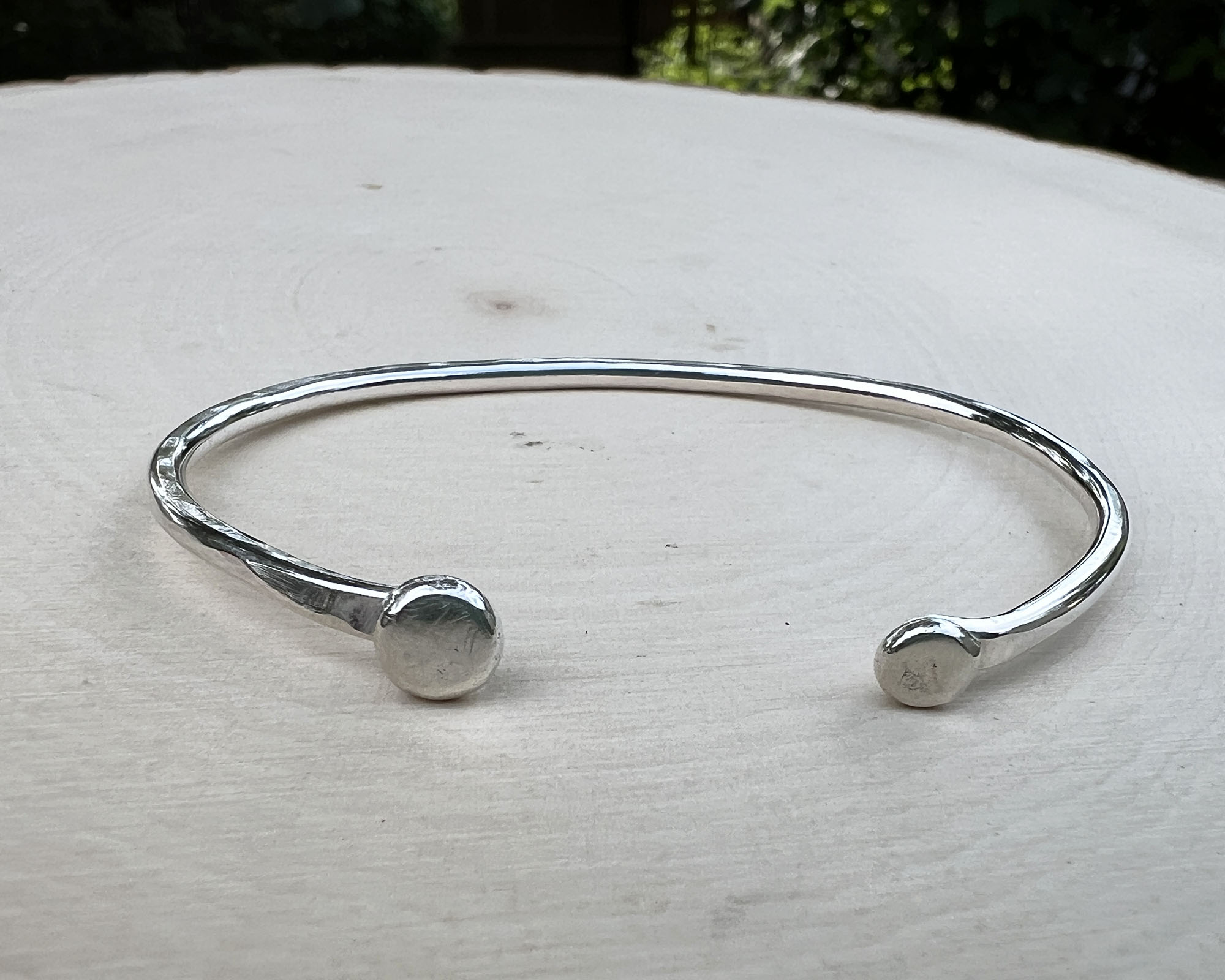 Thin Open Front Sterling Silver Cuff Bracelet